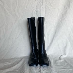 90s square toe knee high boots